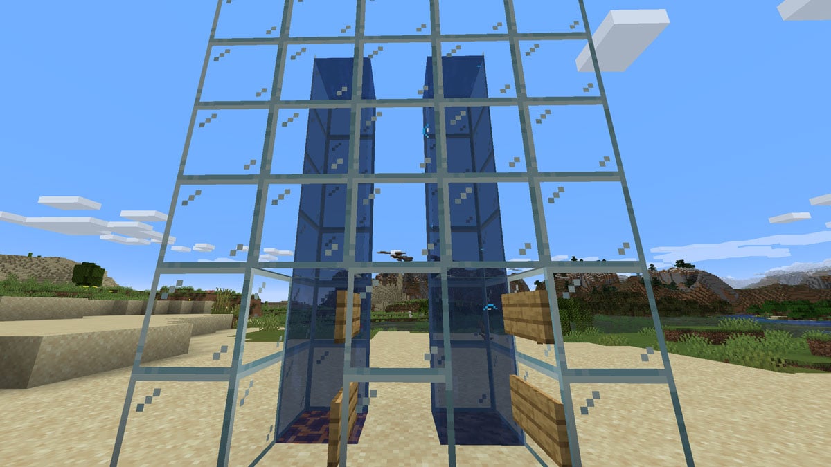 Minecraft Water Elevator Completed Image