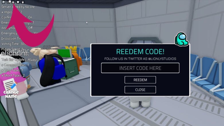 How to redeem a code in Roblox Crewmates