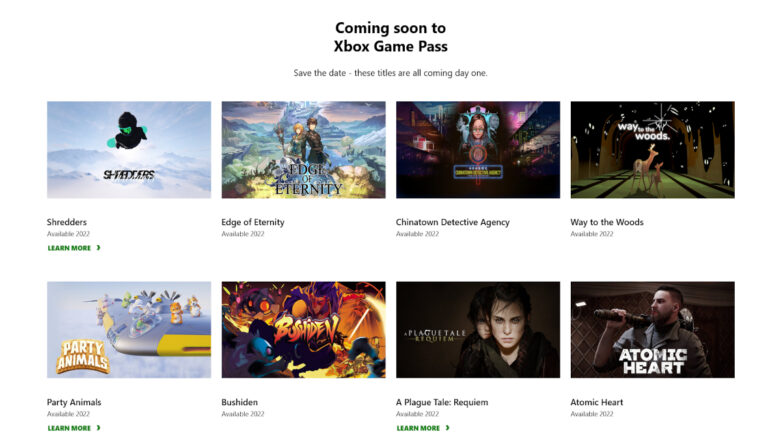 Xbox 2022 Game Pass Exclusives