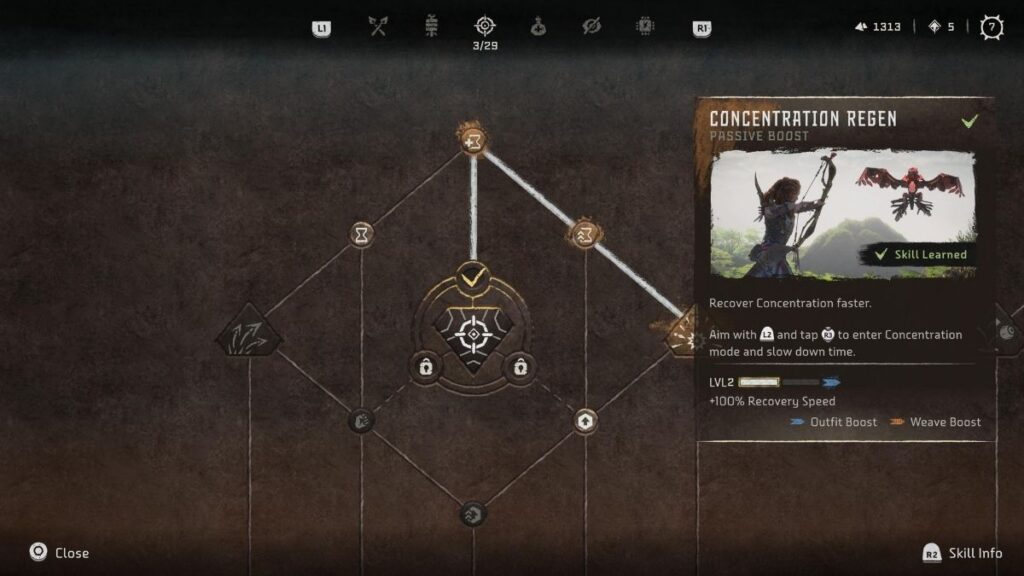 Concentration Regen Skill Horizon Forbidden West