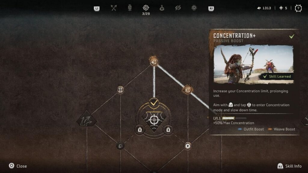 Concentration Skill Horizon Forbidden West