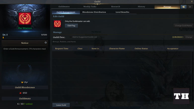 Lost Ark Guild Screen Two