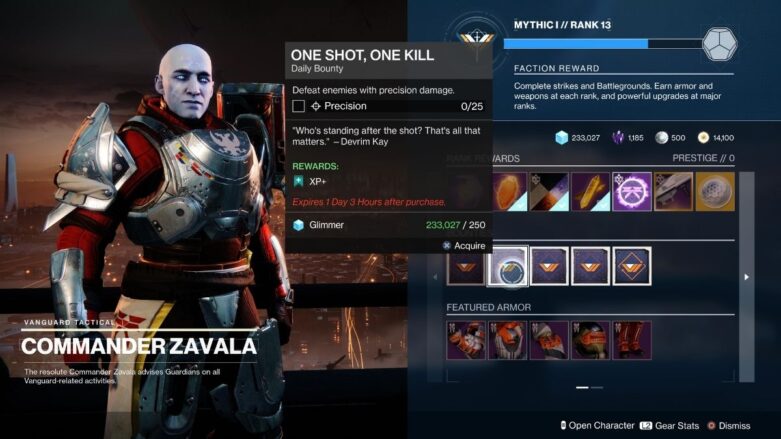 Vanguard Bounties Destiny