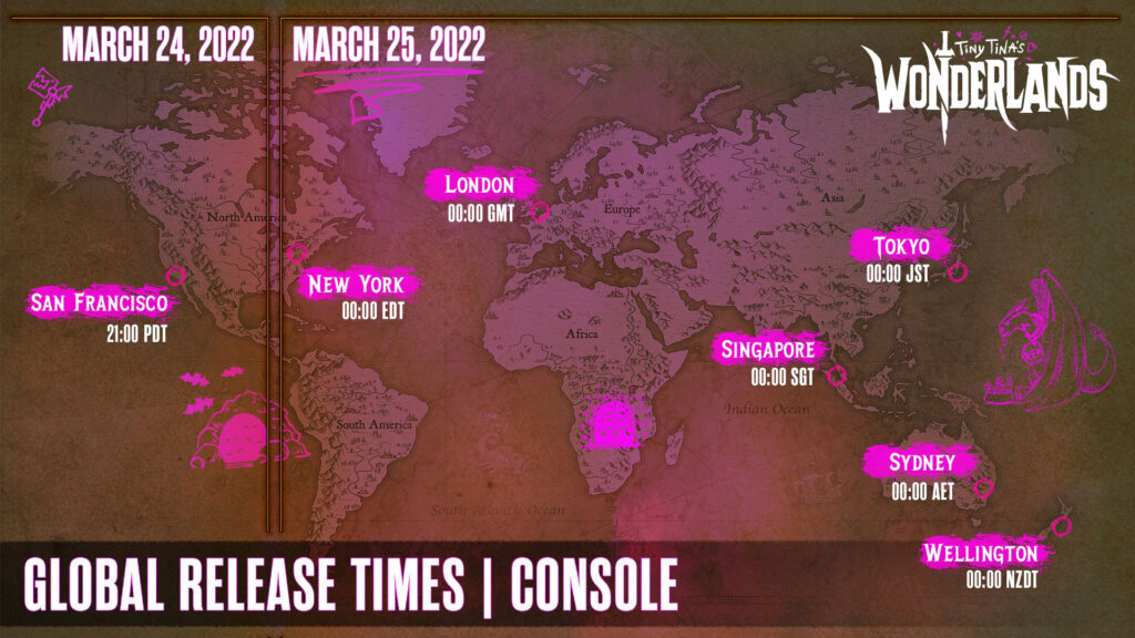 Tiny Tinas Wonderlands Console Release Times