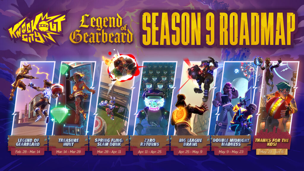 Knockout City Season 9 Legend Of Gearbeard Event Lineup