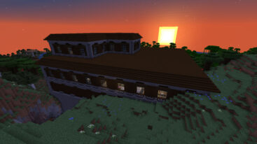 Minecraft Mansion Sunset