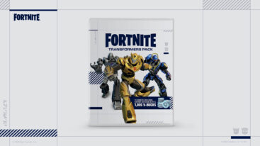 A retail image for the Transformers Pack including Bumblebee, Megatron, and a Transformer version of the Fortnite battle bus