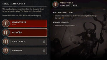 Diablo 4 World Tier Options