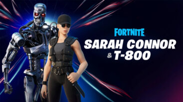 Sarah Connor and the T-800 from Fortnite in a promotional image
