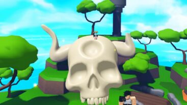 Roblox Anime Smash Simulator Avatar Standing On Top Of Giant White Demon Skull