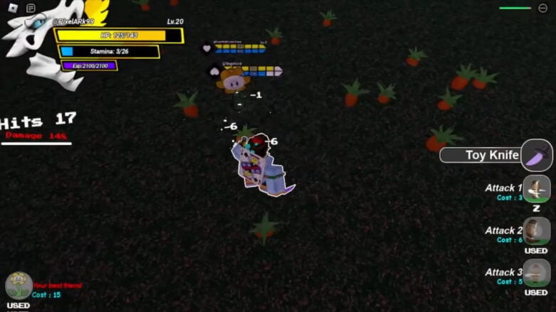 A screenshot of a monster fight happening in Underworld Realms