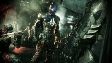 Batman Arkham Knight Facing The Hero With Enemies Around Them