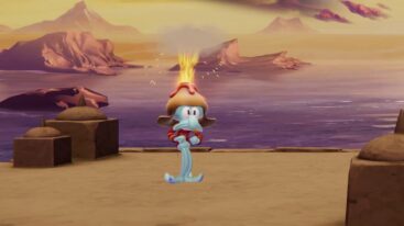 Nickelodeon All Star Brawl 2 Squidward Krakatoa Outfit About To Burst On An Island Near Some Mountains