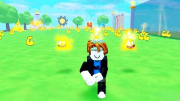 Roblox How Far Can You Kick Avatar About To Kick A Pencil With Smiling Yellow Pets Behind Him