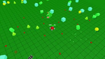 Roblox Shape Smasher Simulator Red Turret Firing At Shapes On A Green Grid