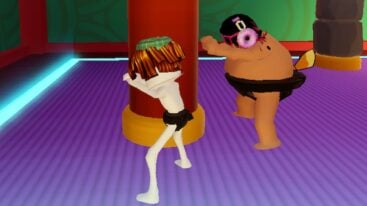 Roblox Sumo Simulator Two Avatars Training On A Arm Pillar