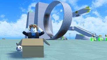 Roblox Super Speed Tycoon Playground Roblox Avatar In A Card Box With Loop The Loop Behind