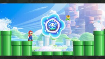 Super Mario Bros Wonder Mario With Blue Flower In Air Looking