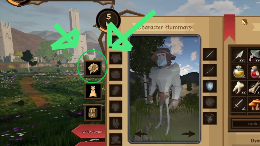 The Bloodline Inventory Menu