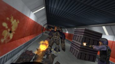 Half Life Shooting At Alien Near Security