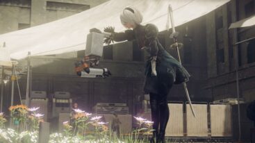 Nier Automata Woman With Blindfold In Garden