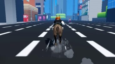 Roblox Horse Race Simulator Racing Down A Track On A Horse