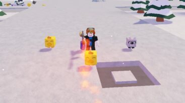 Roblox Snow Plow Simulator Avatar Wielding A Flamethrower With Happy Floating Pets