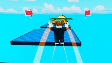 Roblox Speed Run Obby Jumping Over A Hole With Orange Trail Behind