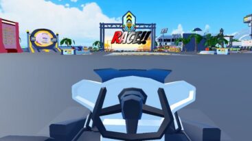 Roblox Super Kart Simulator Looking At The Race Sign