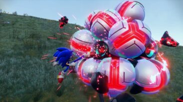 Sonic Kicking Ball Thing In Field On Clear Day
