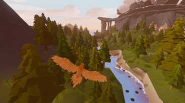 Feather Samurai Punk Bird Flying Through River