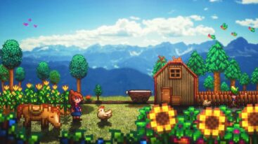 Stardew Valley Expanded Palyer On Farm With Chicken