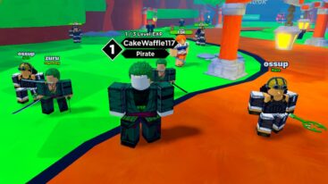 Roblox Anime Revolution Simulator Standing As Zoro With Four Pets Behind