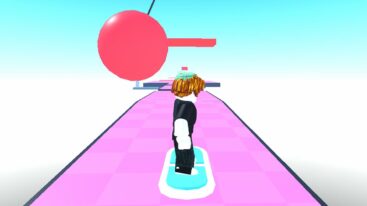 Roblox Obby But Youre On A Hoverboard Pink Track With Balls And Lasers