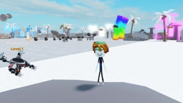 Roblox Workout Simulator 2 Standing With Robot Friend And Giants Behind