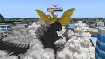 Godzilla Fighting Another Monster In Minecraft