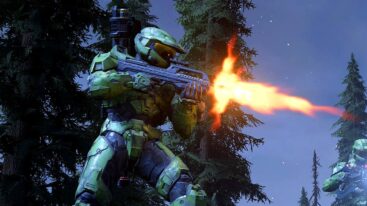 Halo Infinite Spartan Shooting On Snowwy Hill