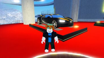 Roblox Downforce Stunt Driving Standing In Front Of Black Sports Car