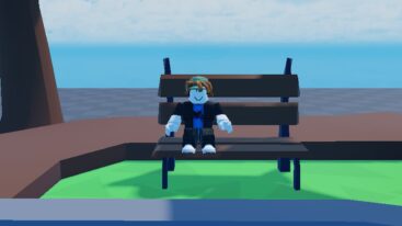 Roblox Play For Ugc Sitting On A Bench With Sea Behind