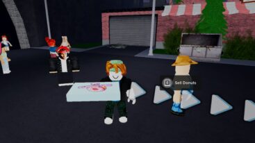 Roblox Prove Mom Wrong By Making Donuts Holding A Donut Box With Customers Behind