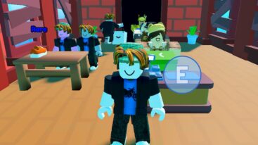 Roblox Shoe Collector Simulator Standing Behind Counter With Customers Behind