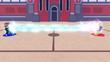 Roblox Shoot Beam Simulator Firing A Blue Beam Towards Npc