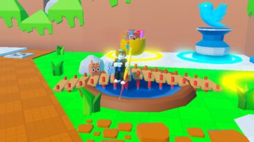 Roblox Shoot A Friend Simulator Firing An Arrow On A Bridge Over A Small Pond