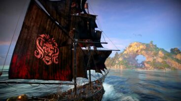 Skull And Bones Ship Red Sailing