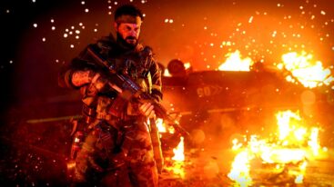 Call Of Duty Black Ops Cold War Operator With Weapon Near Wreckage And Fire