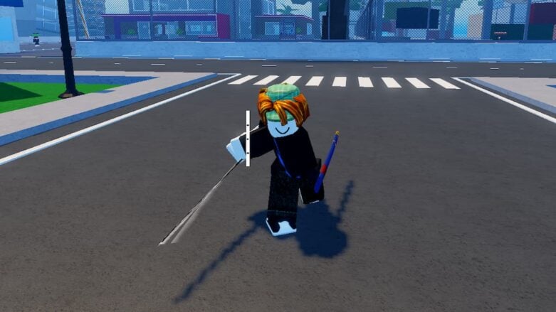 Roblox One Punch Ultimate Swinging A Sword In Middle Of Road