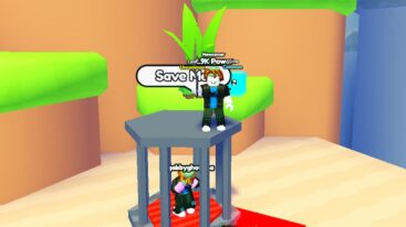 Roblox Save A Friend Simulator Standing On A Cage While Theres A Person Trapped Inside