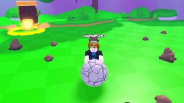 Roblox Stone Ball Simulator Rolling A Stone Ball With Small Stones All On The Green Floor