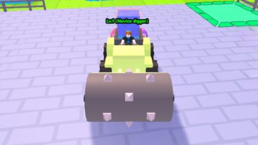 Roblox Stone Miner Simulator 3 Sitting In A Spike Miner On Purple Bricks