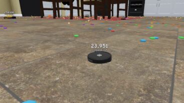 Roblox Vacuum Eating Simulator A Black Vacuum Surrounding By Colored Cereal With Table In The Background